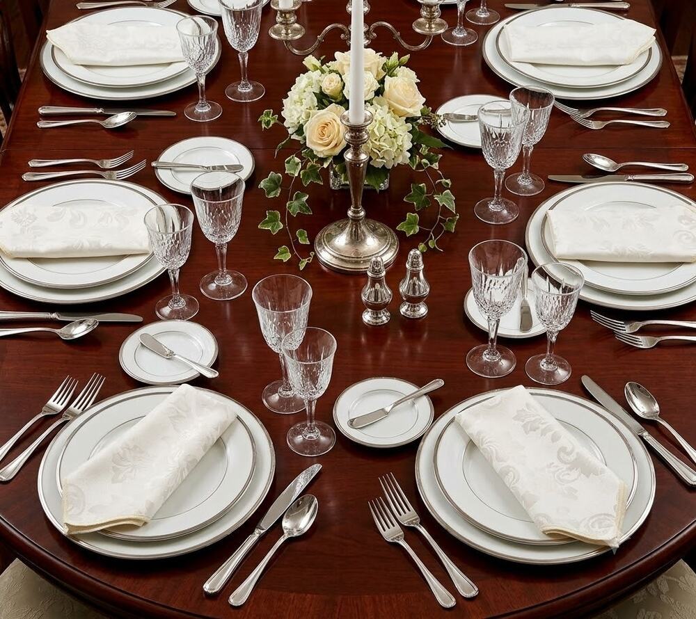 Vintage Fashion Industries White Jacquard Damask Napkins Set of 6 Floral 17"